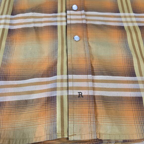 Resistol Vtg‎ Womens Yellow Plaid Pearl Snap Shirt Longsleeve Rodeo Bar Medium - Picture 7 of 14